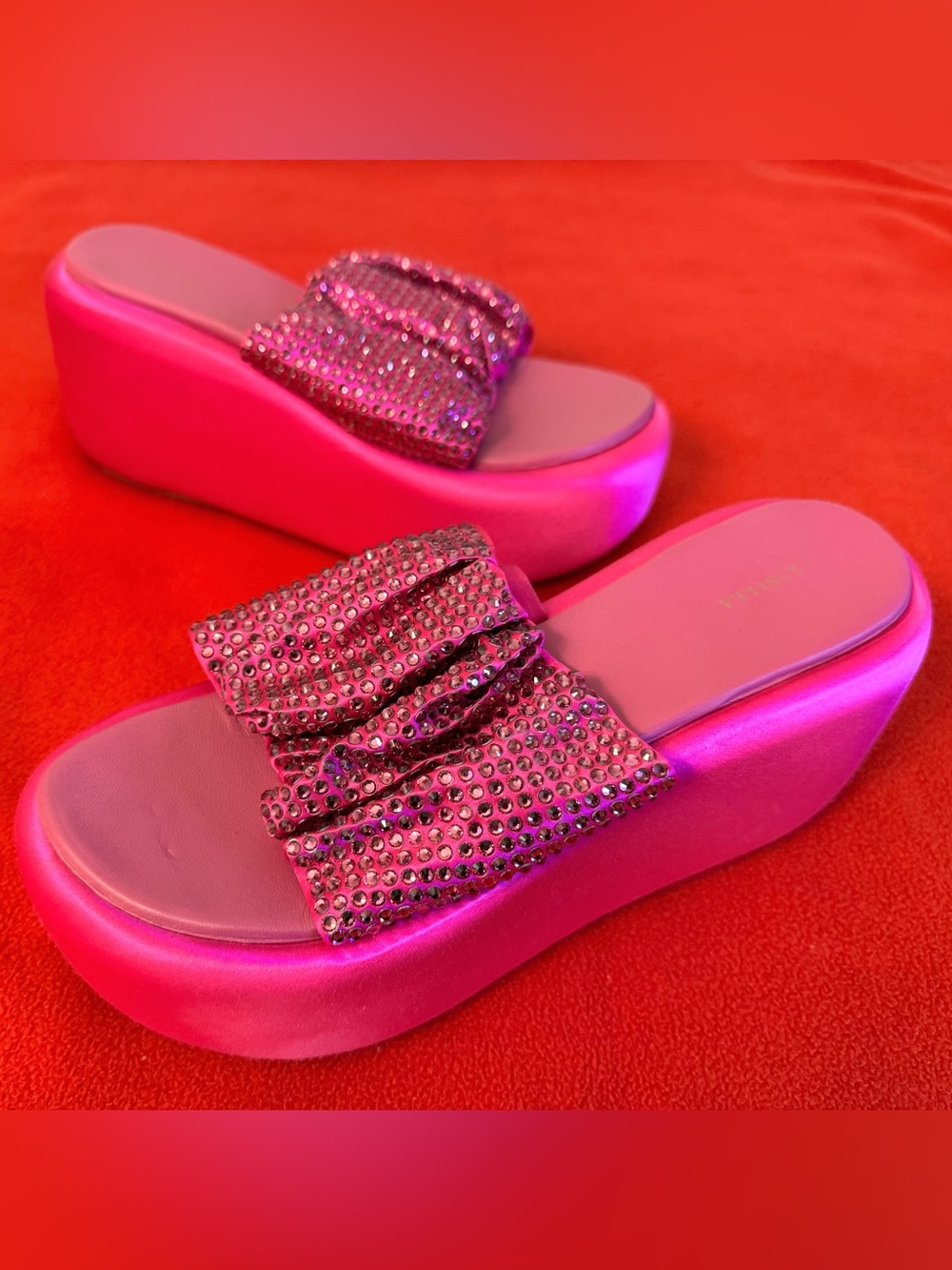 Le Silla Rhinestone Embellished platform Wedge Sandals Size 41/ Retail $1200